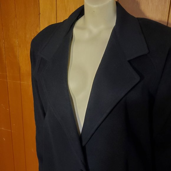 Ivy Koral Vintage Navy Blue Wool Trench Coat Women's Size Large - Picture 3 of 10